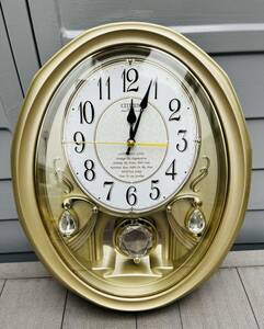 【動作品】CITIZEN 掛時計 電波時計 4MN418BZ メロディ時報付き リズム時計 シチズン からくり時計 壁掛け時計 柱時計 掛け時計 