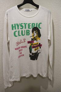 即決 HYSTERIC GLAMOUR ヒステリックグラマー パンクデザイン ガールプリント ＆ メッセージプリント 長袖Tシャツ ロンT メンズ M 日本製