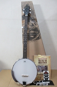 S5180 中古 美品 Epiphone MB-100 NA Banjo エピフォン 5弦 バンジョー REMO 教本＆外箱etc付