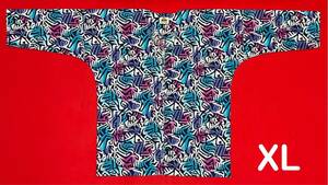 086 岡山 桃太郎 鯉口シャツ サイズ XL（特大）シーチング生地 カラフル 白 水色 ピンク パープル