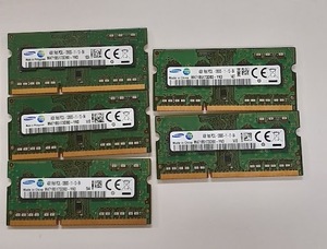 L0426-04　PCメモリ5枚セット　SAMSUNG　PC3L-12800S (DDR3L-1600)　M471B5173DB0-YK0　各4GB　計20GB