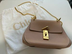 Chloe ドリューチェーンショルダーバッグ レザー 金具 ピンクベージュ