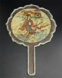 唐 色絵手鏡 中国 古美術