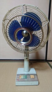 National ナショナル F-30QE 昭和レトロ 扇風機 ブルー アンティーク ELECTRIC FAN　3枚羽根