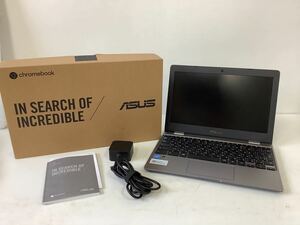 ○営NI035-A6S60【埼玉発】ASUS Chromebook C223A-GJ0018 ノートパソコン※通電確認・初期化済み　グレー　Google 充電器付き　intel 