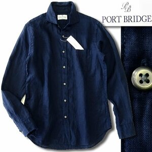 新品 ポートブリッジ 盛夏 カッタウェイ リネン シャンブレー シャツ L 紺 【BPE144_540】 PORT BRIDGE 春夏 メンズ サマー リゾート