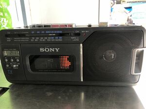 D35 SONY　CFM-170TV　ラジカセ／ラジオジャンク品