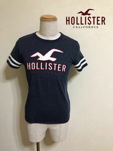 HOLLISTER ホリスター ビッグロゴ アイコン スリム Tシャツ トップス ネイビー サイズM 半袖 170/92A