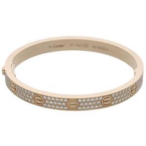 カルティエ Cartier LOVE BRACELET PAVE DIAMONDS サイズ:17 K18PG パヴェダイヤ ラブブレスレット 中古 GZ11