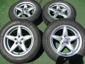 溝有り VW ゴルフ4 ニュービートル AGA ホイール スタッドレス 4本SET 5H-100 15インチ 195/65R15 コンチネンタル NorthContact NC6 2019年