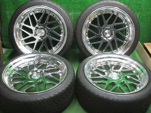 中古 ホイールタイヤ 4本 295/35R24 2021年製 9分山 レオンハルト ジーニスガイスト HYPER CHROME ラジアル タイヤ YH パラダ spec-X