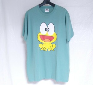 ど根性ガエル ピョン吉 フロントプリント Tシャツ グリーン メンズ Lサイズ