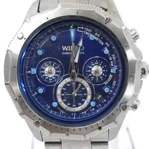 SEIKO セイコー WIRED ワイアード 腕時計 VK63-K080 クオーツ アナログ ラウンド クロノグラフ ブルー シルバー 電池交換済 動作確認済