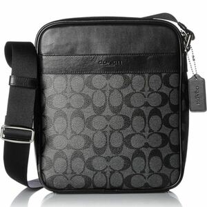 【新品タグ付き】COACH コーチ ショルダーバッグ F54788 ブラック フライトバッグ 斜め掛け シグネチャー PVC レザー 黒 レザー