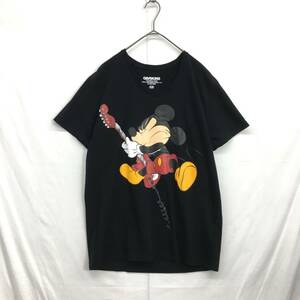 HZ9804★GB SKINS / T.M.REVOLUTION / CLOUD NINE : Disney ミッキーマウスプリントTシャツ★黒