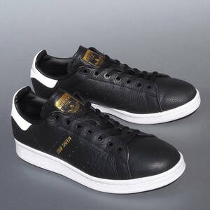 美品!! US7 1/2 / 25,5㎝ 限定 2020年 adidas スタンスミス 黒レザー 金ベロ 天然皮革 STAN SMITH STANSMITH