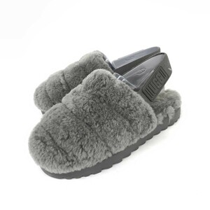 ◆UGG アグ スーパーフラッフスリッパ 23.0◆S/N1121751 グレー シープスキン レディース 靴