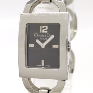 【中古】Christian Dior マリス レディース 腕時計 クオーツ SS ブラック文字盤 D78-109