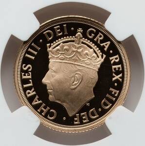 【最高鑑定】イギリス チャールズIII コロネーション ソブリン金貨 NGC PF70 ULTRA CAMEO