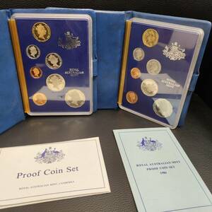 2点まとめ★オーストラリア プルーフ貨幣セット 1985 / 1986 ROYAL AUSTRALIAN MINT PROOF ミント コインセット