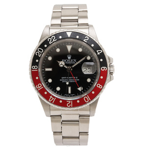 【新品仕上げ済】ROLEX ロレックス GMTマスター2 赤黒ベゼル ブラック文字盤 デイト SS メンズ オートマ 腕時計