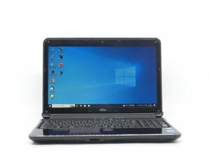 カメラ内蔵/15.6型/ノートPC/Windows10/SSD240GB/8GB/2世代i3/FMV　AH54/D　新品無線マウス/Office搭載/HDMI/USB3.0/テンキー　