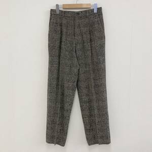 80s 筆タグ ISSEY MIYAKE MEN タック スラックス ウール パンツ グレンチェック Lサイズ イッセイミヤケ VINTAGE archive 3100114