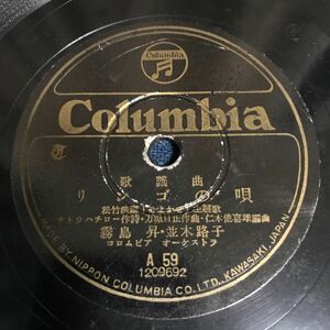 SP盤 歌謡曲 リンゴの唄　霧島昇 並木路子　そよかぜ　⑧ コロムビア A59 SPレコード 