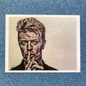 【直筆サイン入りポスター】Lauren Taylor デヴィッド ボウイ David Bowie auto イラスト フォト 写真 証明書付き