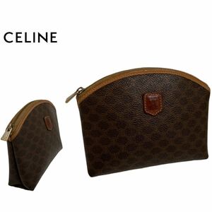 OLD CELINE オールドセリーヌCELINE PARIS VINTAGE セリーヌ パリス ヴィンテージ MADE IN ITALY マカダム柄 ブラゾン ポーチ アーカイブ