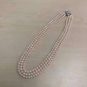 アコヤ真珠　ベビーパール3連ネックレス　5mm-5.3mm 40cm 50g 本真珠ネックレス　