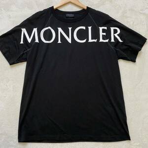 【未着用・最高峰】 MONCLER モンクレール Tシャツ トップス ラバー ワッペン ビッグロゴ マグリア 現行 近年モデル Lサイズ ブラック