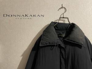 ◯ DONNA KARAN ウォッシュド ナイロン ダウン ジャケット / ダナキャラン フレア ドロップショルダー ブラック 黒 Ladies #Sirchive