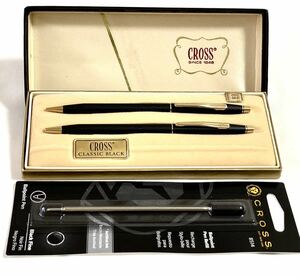 【超美品】 CROSS クロス クラシックブラック ボールペン ペンシル2本セット 黒純正リフィル付