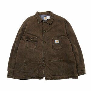 【XXL】USA 古着 カーハート Carhartt ミシガンチョアコート ブラウン ダック地 ワークジャケット カバーオール ブラウン 2XL