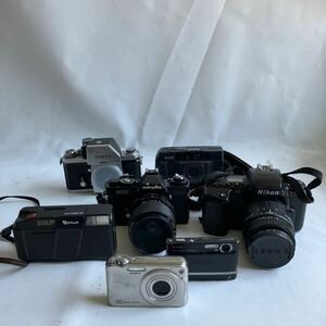□【500円スタート】Nikon RICOH minolta SONY CASIO FUJI フィルムカメラ コンパクトカメラ7点まとめ売り