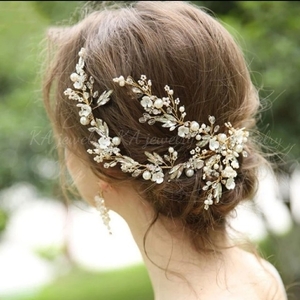 ヘッドドレス ウェディング ヘアアクセサリー 髪飾り 結婚式 花嫁 ゴールド ブライダルアクセサリー ブライダル アクセサリー ウエディング