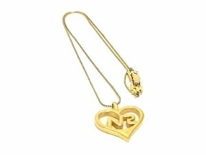 ■美品■ NINA RICCI ニナリッチ ハート ネックレス ペンダント アクセサリー レディース ゴールド系 DD5618