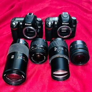 【ジャンク品】[説明文必読] 一眼レフ デジタルカメラ Nikon D80 2台 ＆ レンズ4本 まとめ売り お買い得品