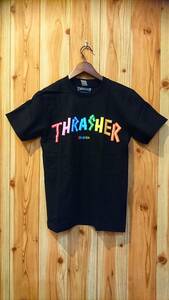 スラッシャー（THRASHER）・スケーター系Ｔシャツ・新品・入荷・Ｍサイズ・黒・⑤