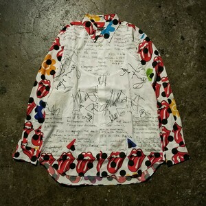 COMME des GARCONS HOMME PLUS 06ss 製品洗い加工パッチワークシャツ 2006ss コムデギャルソンオムプリュス リップ&タン Rolling Stones