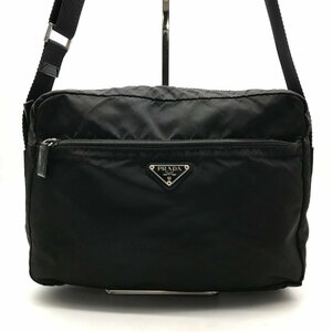 1円 良品 PRADA プラダ 三角ロゴ テスート ナイロン ショルダー バッグ ブラック a3355