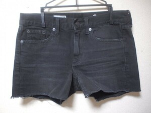 rsrs5-279 GAP ギャップ 【カットオフがポイント♪】ボトムス カジュアル 春夏コーデ デニムショートパンツ 無地 黒 裾カットオフ サイズ24