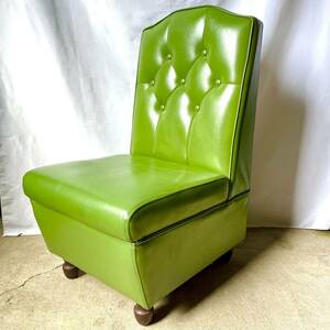 1人掛け シングル ソファ レトロ 椅子 イス チェア 緑　①