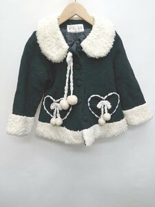 ◇ mezzo piano メゾピアノ キッズ 子供服 かわいい ウール混 長袖 コート サイズ100 ブラック レディース P