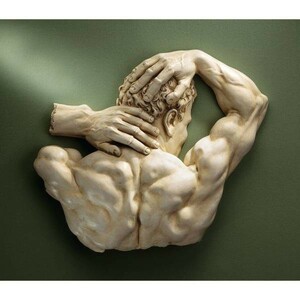 西洋彫刻 テセウス（男性の筋肉 背中像）壁彫刻 彫像/ トルソー ボディービルダー サウナ スパ 新店舗（輸入品