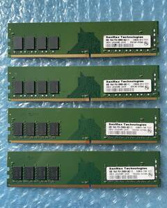 SanMax 8GB×4枚 計32GB DDR4 PC4-2666V-UA2-11 中古 デスクトップ メモリ【DM-842】