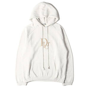 Dior HOMME ディオールオム 23SS ERL ロゴ 刺繍 スウェットパーカー ERL LOGO GLITTER EMBROIDERED HOODIE オートミール イタリア製 X3L