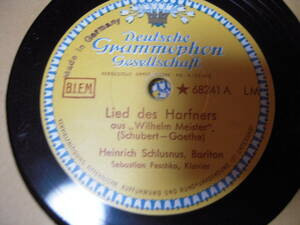 【独盤１２吋SP】「Schibert Lied des Harfner/Schlisnus」DGG