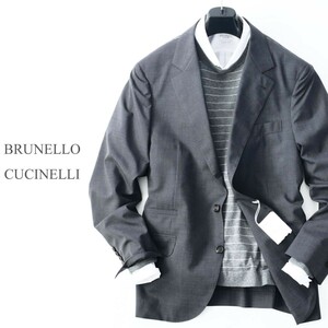 dp495●BRUNELLO CUCINELLI●ブルネロクチネリ●シルク混●シングルブレストジャケット●50